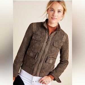 Marrakech Colby Jacquard Bomber Jacket moss green, army green NWT Anthropology